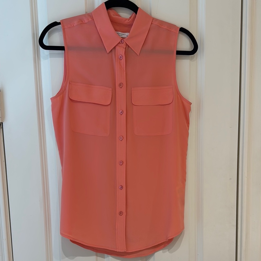 Equipment Pink Button Down Shirt Notched Collar